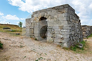 View of ruins of the ancient Greek city of Panticapaeum in Crimea