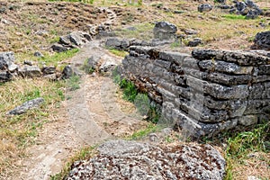 View of ruins of the ancient Greek city of Panticapaeum in Crimea