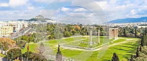 View on ruins ancient temple of Zeus, Athens