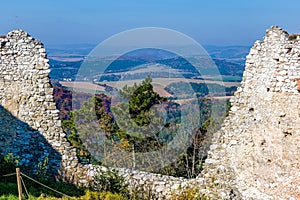 View from the ruins of the Cachtice castle to the wide surroundings