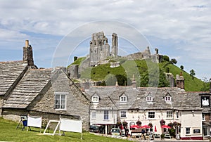 Corfe Castle Ruins and Village