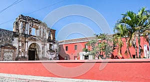 View of Ruins of El Carmen church in the course of an earthquake in in the Antigua town in Guatemala, Central America