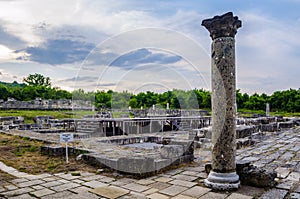 view of the ruins of the first bulgarian capital veliki preslav situated near shumen....IMAGE