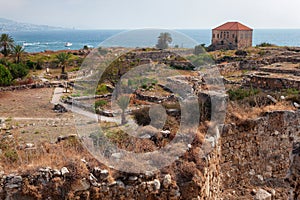 View of the ruins of the historic city of Byblos. Lebanon