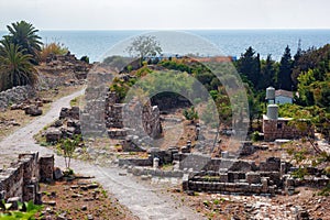 View of the ruins of the historic city of Byblos. Lebanon