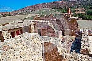 View of ruins of Knossos palace at Crete, Greece