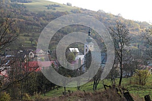 View from Ruins of Lednica castle to Lednica village, Slovakia