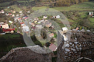 View from Ruins of Lednica castle to Lednica village, Slovakia