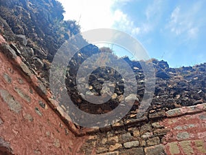 view of the ruins of Mohar Garh fort on a hill