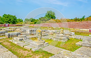 View of the ruins of Pliska, the first Bulgarian capital