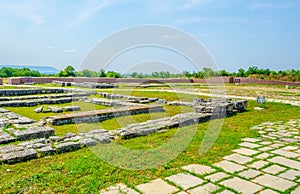 View of the ruins of Pliska, the first Bulgarian capital