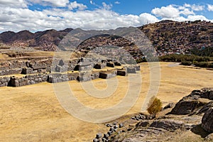 View of the ruins of Sacsayhuaman. Cusco, Peru