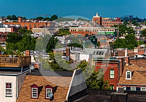 View of a run-down residential area of Baltimore, Maryland.