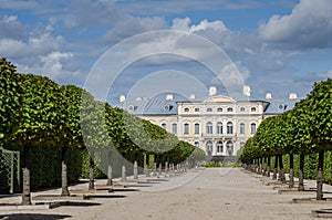 View of Rundale Pils park. It was built in the 1730 to design by Bartolomeo Rastrelli as a summer residence of Biron, the Duke of photo