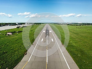 View on runways. an empty airfield with no aircraft. crisis in aviation