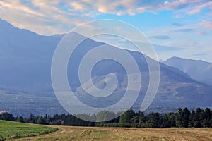 View of rural tatra valley landscape