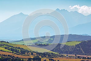 View of rural tatra valley landscape