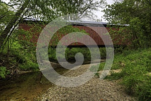 View of Rush Creek Covered Bridge in Indiana, United States