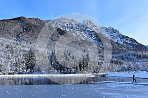 View of Rusica mountain above lake Jasna