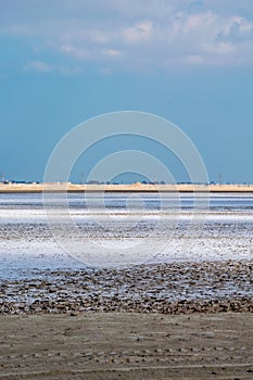 A view of Ruwais desert in Abu dhabi during winter season, ice on desert