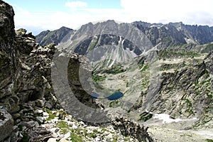 View from Rysy peak in Tatry mountains photo