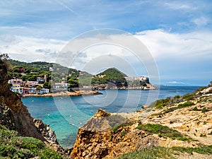 view of s`Eixugador beach, Sa Riera and Aiguafreda in Begur - Costa Brava - Girona - Spain