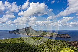 View of Sa Dragonera island in Mallorca Spain