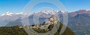 View of the Sacra di San Michele Saint Michael`s Abbey ,relig photo