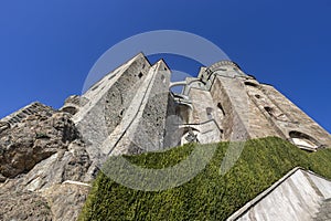 View of the Sacra of San Michele in Sant\'Ambrogio of Torino, Province of Turin, Piedmont, Italy