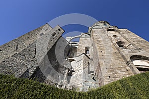 View of the Sacra of San Michele in Sant\'Ambrogio of Torino, Province of Turin, Piedmont, Italy