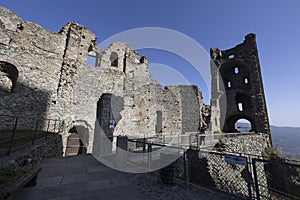 View of the Sacra of San Michele in Sant\'Ambrogio of Torino, Province of Turin, Piedmont, Italy