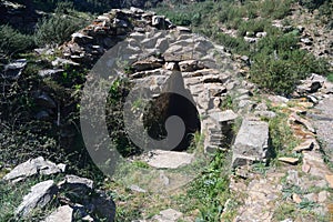 View of sacred nuragic well of Matzanni