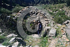 View of sacred nuragic well of Matzanni