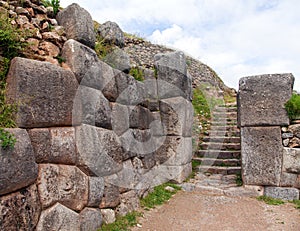 View of Sacsayhuaman, Inca ruins in Cusco or Cuzco town