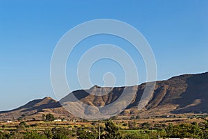 View of Sahyadri hills near Saswad, Pune, Maharashtra