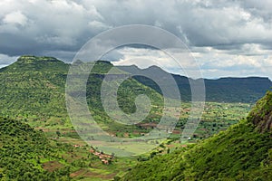 View of Sahyadri mountains from Dhodap fort, Nashik, Maharashtra,