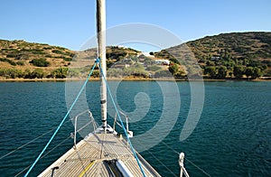 A view from the sailing boat in Greece.