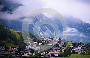 View of Saint Anton am Arlberg in Austria