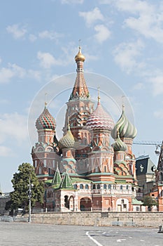 Saint Basil`s Cathedral on Red Square in Moscow