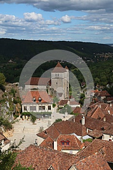 View of Saint Cirq Lapopie , The Lot, Dordogne Valley