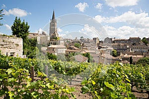 View of Saint Emilion village in Bordeaux region in France