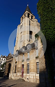 View of Saint Germain des-Pres, oldest church in Paris photo