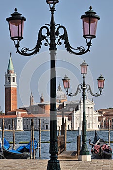 View from Saint Mark`s Square in Venice on San Giorgio Maggiore church