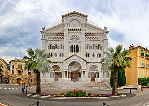 View of Saint Nicholas Cathedral in Monaco Ville, Monte Carlo, famous for the tombs of Princess Grace and Prince Rainier photo
