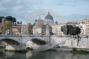 View on the Saint Peter\'s basilica in Roma