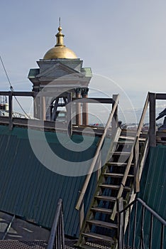 View of Saint-Petersburg city, Russia, from the roof top of Saint Isaak Cathedral