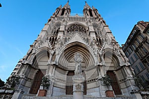 View of Saint-Vincent de Paul church at the top of La Canebiere in Marseille.