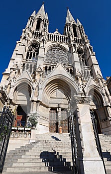 View of Saint-Vincent de Paul church at the top of La Canebiere in Marseille.