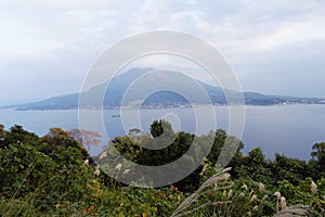 View of Sakurajima from mainland Kagoshima, Kyushu, Japan