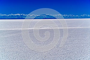 View of Salar de Uyuni, the world`s largest salt flat in the Daniel Campos Province in Potosi
